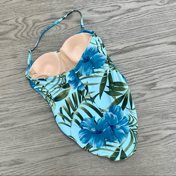 Cami Swim Hibiscus Print One Piece Bathing Suit + Coordinating Coverup Set 10 - Picture 4 of 15